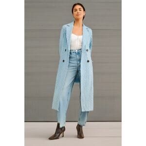 Anthropologie x Never Fully Dressed Denim Harper Trench Coat. Size M. Ret. $290